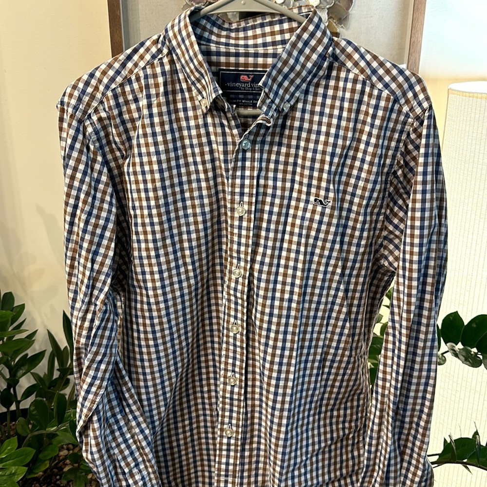 Men’s Vineyard Vines M Gingham Whale Shirt
